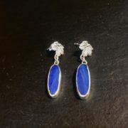 Boulder-opal-blue=ribes-leaf-stud-sandrakernsjewellery