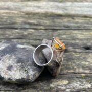 fire opal,ring,orange,silver,side,sandrakernsjewellery