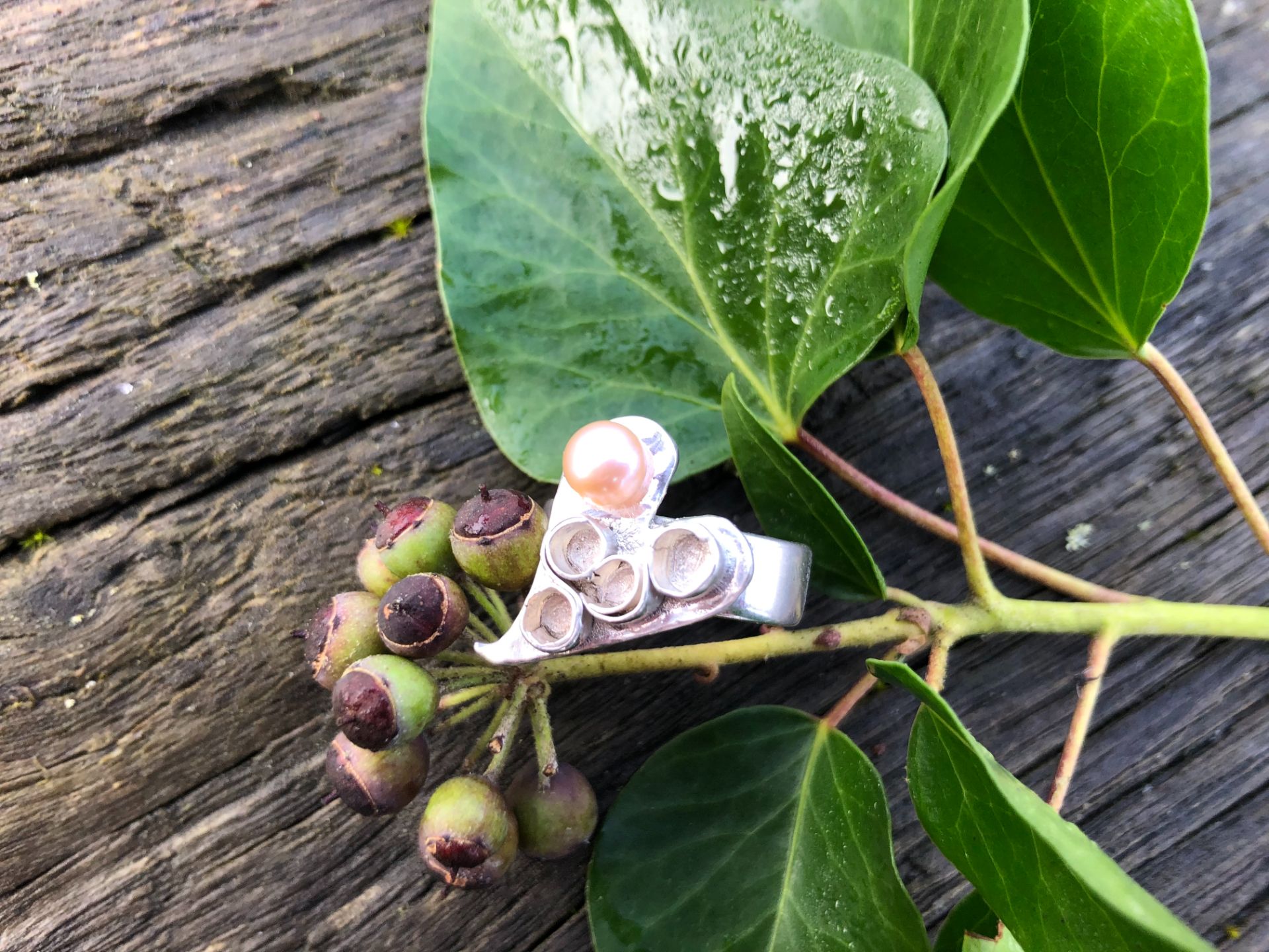 Heart & Pearl ring