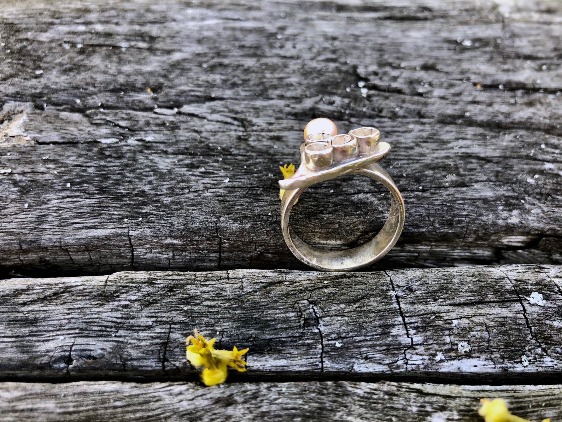 Heart & Pearl ring