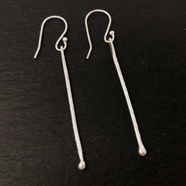 silver-melted-long-drop-earrings-sandrakernsjewellery