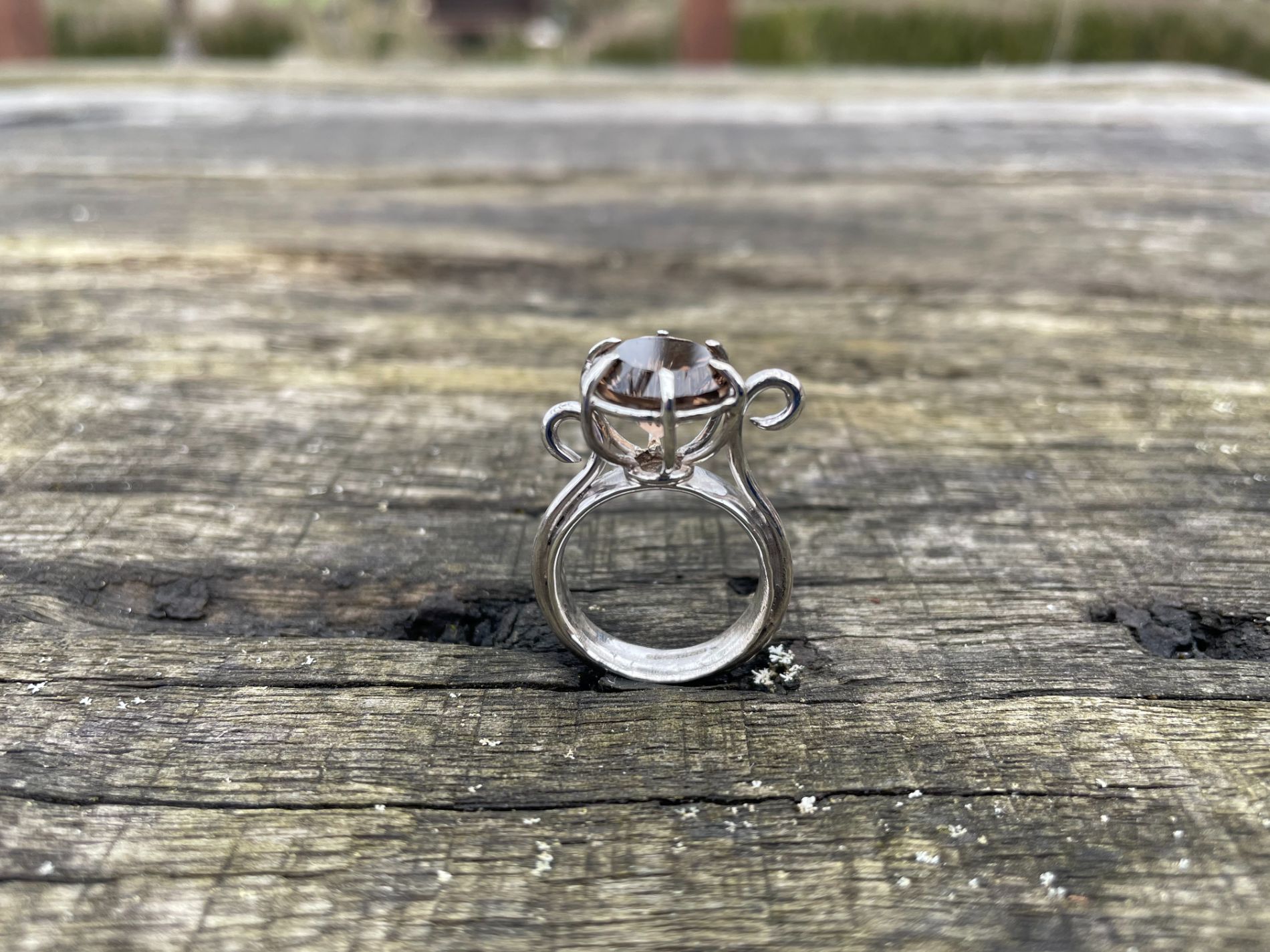 Sterling silver hot sale quartz ring