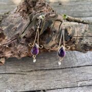 suffragette-earrings-gold-amethyst-peridot-pearl-sandrakernsjewellery