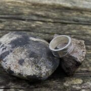 woodworm,ring,silver,textured,side,sandrakernsjewellery